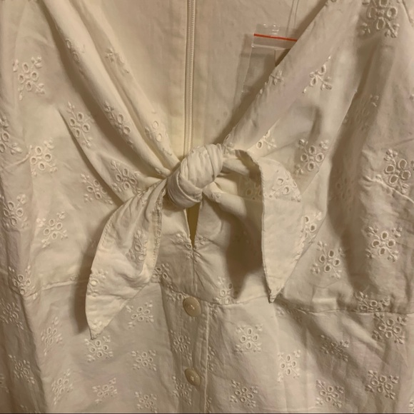 Madewell White Eyelet Tie-Front Midi Dress - Picture 8 of 15